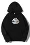 Unisex Oversize Silver Lip Hoodie Black