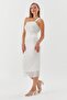 Single Strap Buckle Midi Tulle Dress White - 4
