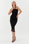 Single Strap Buckle Midi Tulle Dress Black - 4