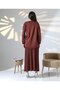 Women's Long Pleated Skirt Blouse Casual Knitwear Set - 4
