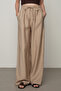 Women's Solid Color Elastic Waist Wide Leg Pants - 2