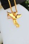 Gold Color Necklace with Angel Figure and Stone Detail – Elegant Women's Accessory - 6