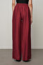 Women's Solid Color Elastic Waist Wide Leg Pants - 4