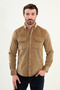 Plain Slim Fit Long Sleeve Velvet Men's Shirt Mink - 27105.25K