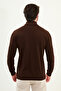 Striped Slim Fit Half Turtleneck Men's Knitwear Sweater Brown - 11568.25K - 3