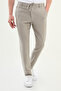 Striped Super Slim Fit Elastic Waist Drawstring Cotton Men's Trousers Beige - 38324.25K
