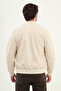 Striped Slim Fit Judge Collar Men's Coat Beige - 39645.25K - 5