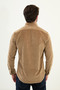 Plain Slim Fit Long Sleeve Velvet Men's Shirt Mink - 27105.25K - 3