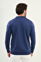 Patterned Slim Fit Crew Neck Men's Knitwear Sweater Indigo - 11566.25K - 3