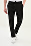 Straight Super Slim Fit Elastic Waist Drawstring Wool Men's Trousers Black - 38323.25K