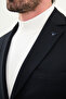 Straight Slim Fit Mono Collar Classic Wool Men's Suit Navy Blue - 45410.25K - 2