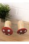 Set of 2 Mushroom Salt and Pepper Shakers & Mushroom Ornament & Mushroom Salt Shaker & Mushroom Pepper Shaker Wooden Brown - 3
