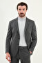 Gray Slim Fit Bag Pocket Mono Collar Wool Men's Suit Black - 45414.25K - 4