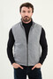 Gray Slim Fit Stand Collar Men's Vest Navy Blue - 40946.25K - 3