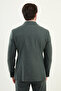 Striped Slim Fit Wide Collar Double Breasted Wool Men's Suit Khaki - 45416.25K - 5