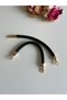 Knitted Bag Pieces with Black Color Inside and Gold Color Detailed on the Handle. - 2