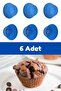 Blue 6-Piece Silicone Mini Brownie Mold - Muffin Mold 6 Piece Cupcake Cake Mold