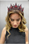 Santa Mina Burgundy Color Crystal Stone Elegant Bridal Crown Hair Accessory - 2