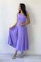 Square Neck Thick Strap Flared Dress Black, Cobalt Blue, Lilac, Red