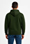 Men's Three Thread Hooded Full Zipper Kangaroo Pocket Sweatshirt Hoodie - Khaki - 2