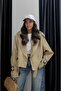 Beige Benken Belted Short Trench Coat - 3