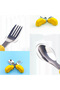 Gray Children's Bpa Free Silicone Handle Stainless Steel Tip Fork-Spoon, (9+ Months) - 6