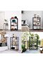 Multi-Use Folding Storage Shelf Unit with 4 Layers and Wheels in Black Metal - 6