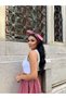 Dusty Rose Color Poplin Bandana with Tie Detail