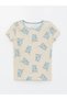 Lcw Baby Beige Crew Neck Short Sleeve Printed Baby Boy Shorts Pajamas Set - 2
