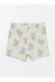 Lcw Baby Beige Crew Neck Short Sleeve Printed Baby Boy Shorts Pajamas Set - 4