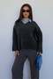 Anthracite V-Neck Knitwear Women's Sweater Mg2501 - 3
