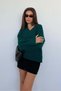 Petrol Green V-Neck Knitwear Women's Sweater Mg2501 - 7