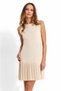 Women's Beige Imported Dooble Fabric Sleeveless Dress Hzl25W-Fry122651 - 3