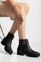 Women's Black Buckle Detailed Winter Waterproof Casual Boots M004 - 2