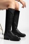 Women's Black Thermo Sole Stretch Back Zipper Boots M001 - 2