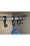 Set of 5 Closet Hanger Hooks - Compatible with 25 mm Hanger Pipes, Black Color - 3