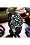 8437 Men's Analog Watch with Geometric Dial Black Silicone Strap And Date Display - 4