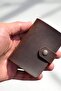 Tan Card Holder Genuine Leather Transparent Inside 10 Compartments Small Card Holder Gift Business Card Holder 9 X 7 cm - 8