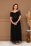 Tulle Pearl Detailed m Midi Length Dress - Black