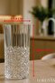 Crystal Embroidered Tall Glass Soft Drink Glasses 6 Pieces - Stylish Patterned Water and Beverage Glasses - 5
