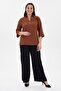 Plus Size Chiffon Blouse with Pearl and Buckle Detail - 4