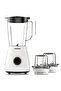 Blender 1.5L Plastic Jar, 500W, 2 Speeds + Pulse, 2 Mills, White - 5