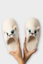 Women's Winter Cat Figured Anti-Slip Sole Home Slippers Panduf White - 5