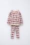 Girl's Love Slogan Text Detailed Top and Bottom Set 3 Yarns - 6