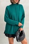 Women's Nefti Green Half Turtleneck Stylish Stripe Detailed Long Sleeve Knitwear Cardigan - 3