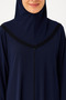 Self-Covered Zippered Prayer Dress - Navy Blue - 4