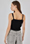 Women's Strappy Crop Top Blouse 15934 - Black - 6