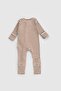 Camisole Modal Coffee Zipper Jumpsuit with Gloves and Booties - 3