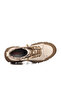 Beige Rubber Lace-Up Memory Foam Women's Boots Fade Z - 4