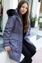 Anthracite Padded Girl's down Jacket with Pockets, Fur Lining and Detachable Hood 21523 - 7